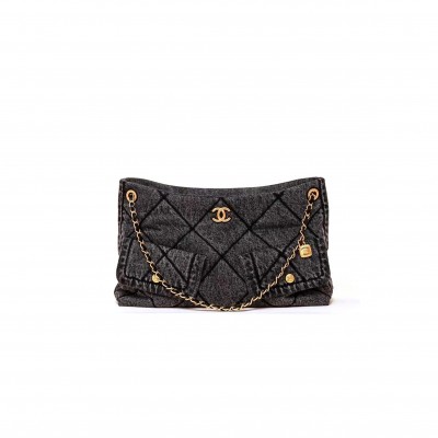 CHANEL 25K DENIM HOBO SHOPPING BAG AS5740 (38*26*11cm)